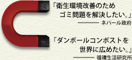 「衛生環境改善のためゴミ問題を解決したい。」ネパール政府 X 「ダンボールコンポストを世界に広めたい。」循環生活研究所